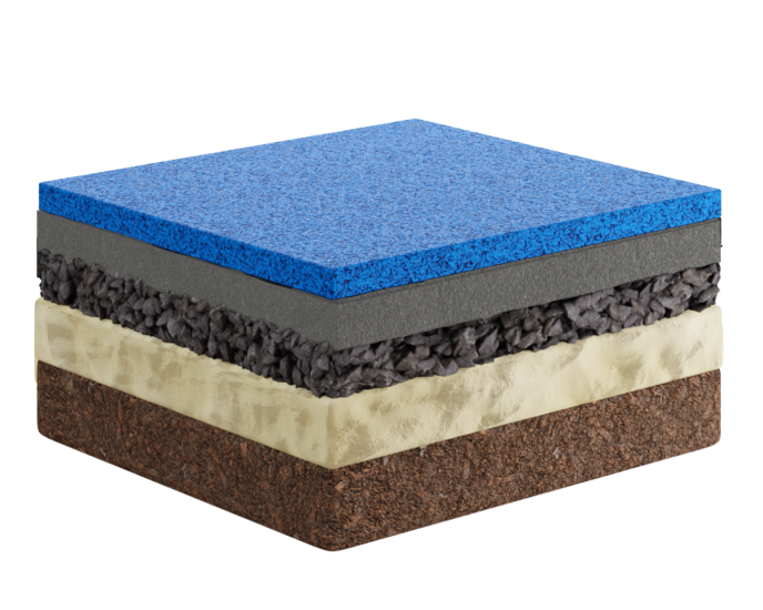 Синее бесшовное резиновое покрытие из каучуковой крошки epdm, 10 мм